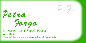 petra forgo business card